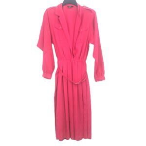 Epitome' Vintage Tie Waist Belt Pleated Maxi Dress